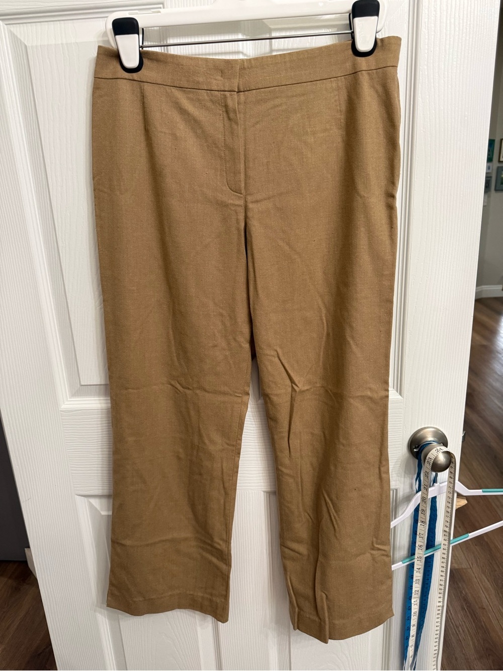 ESCADA Camel Wool Blend Straight Leg Career Pants Size 42 US 10 Brown Luxury